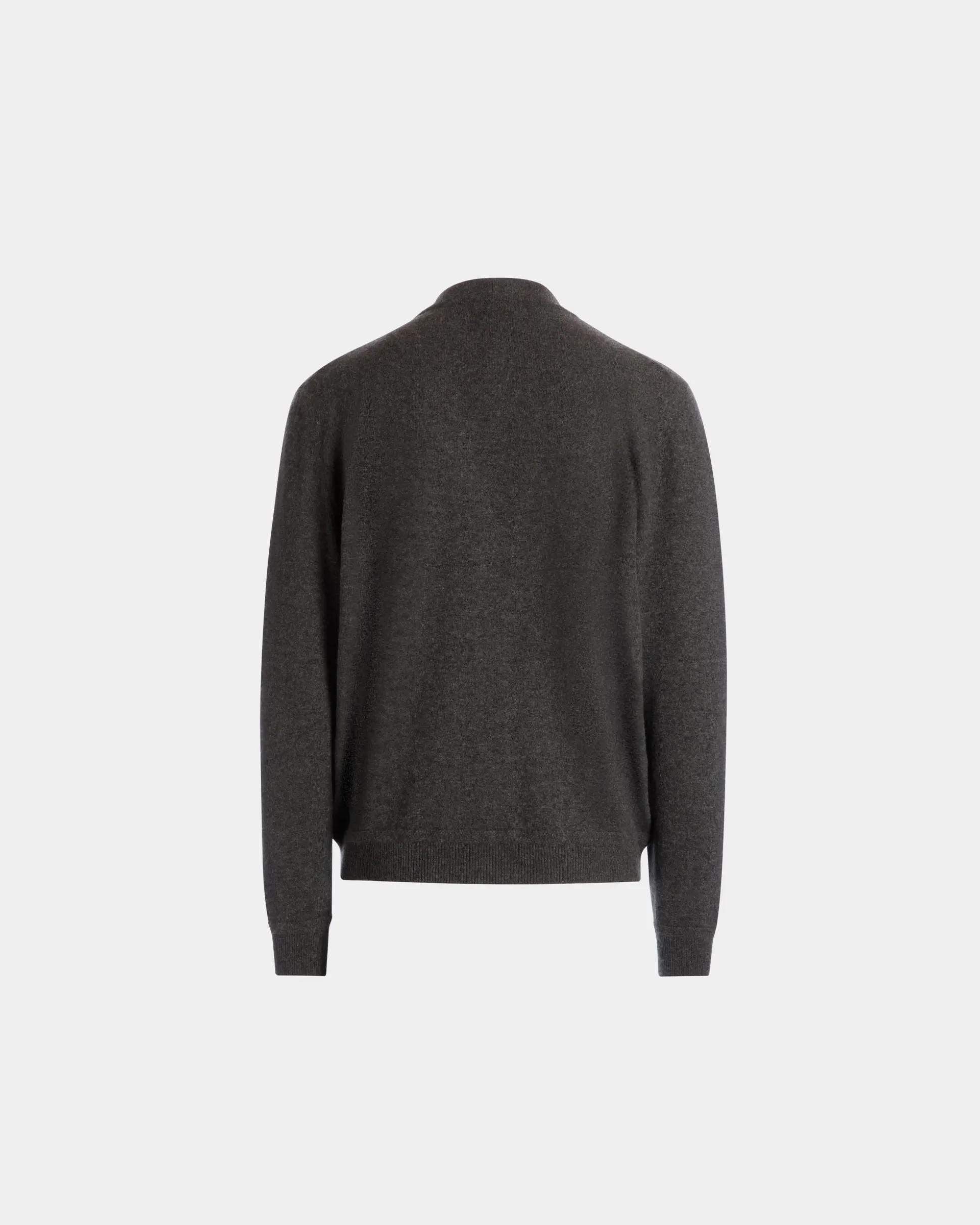 Cardigan With Bally Crest Logo in Dark Grey Cashmere