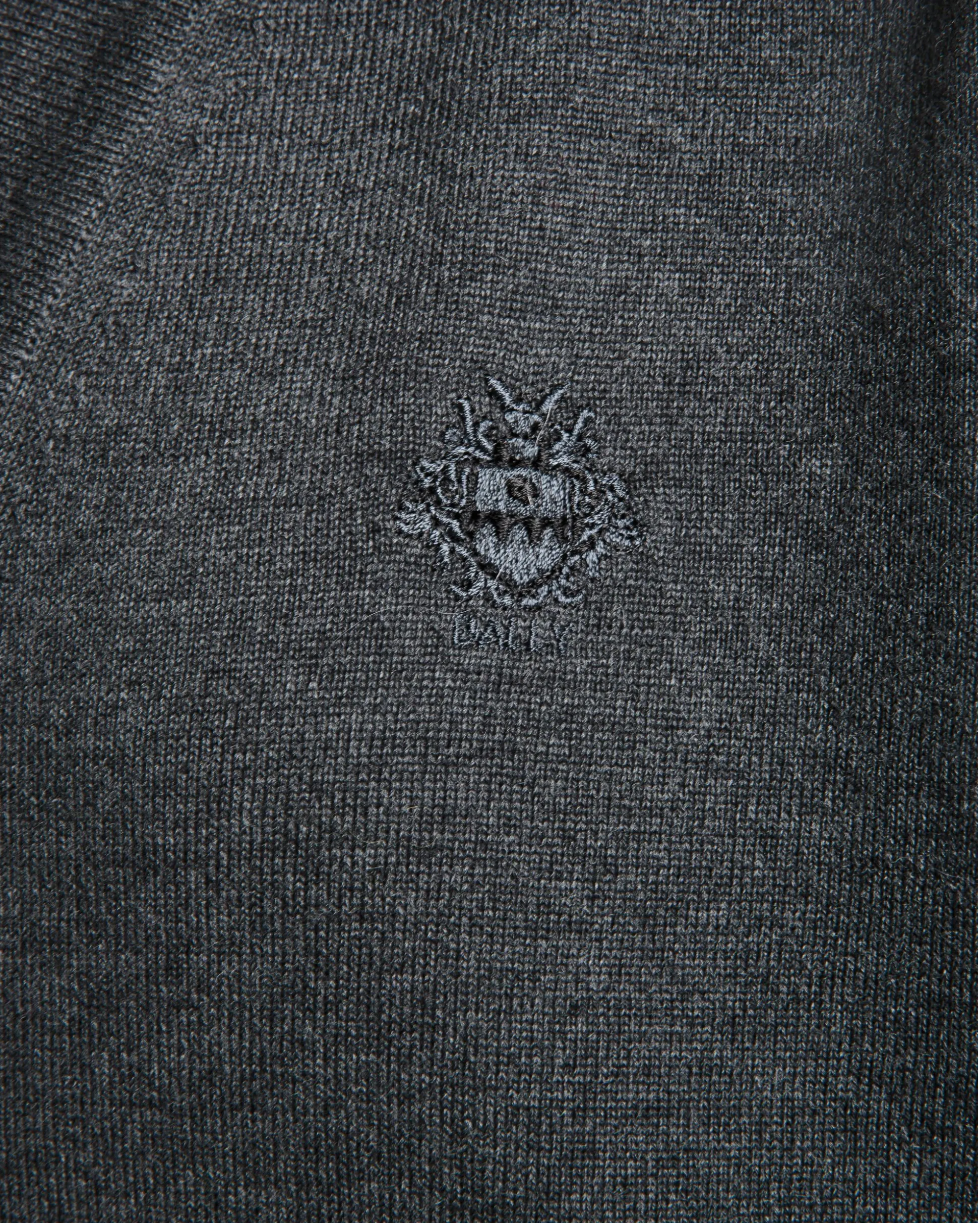 Cardigan With Bally Crest Logo In Dark Grey Wool