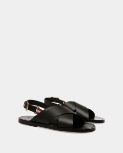 Chateau Sandal in Black Leather