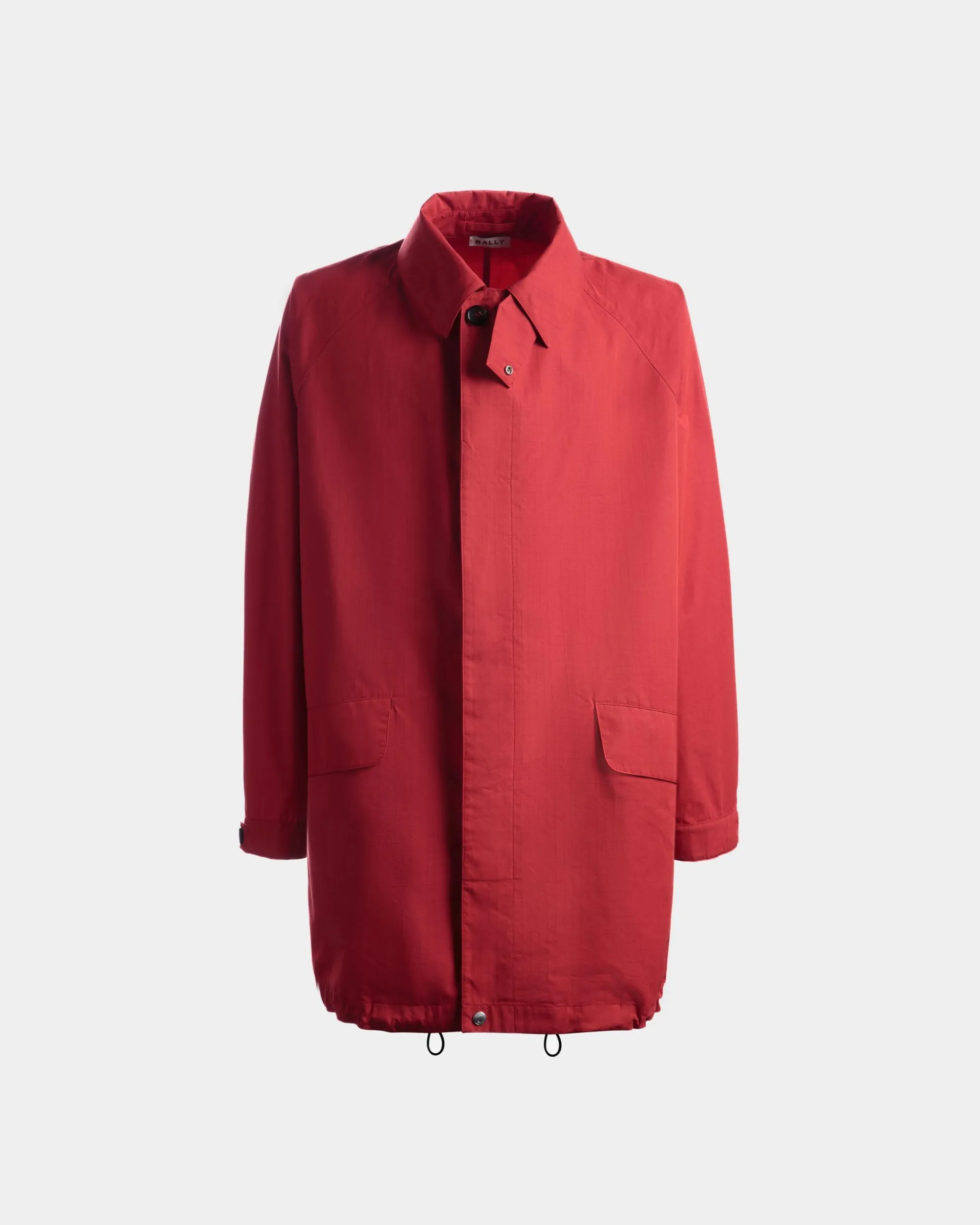 Coat in Candy Red Nylon