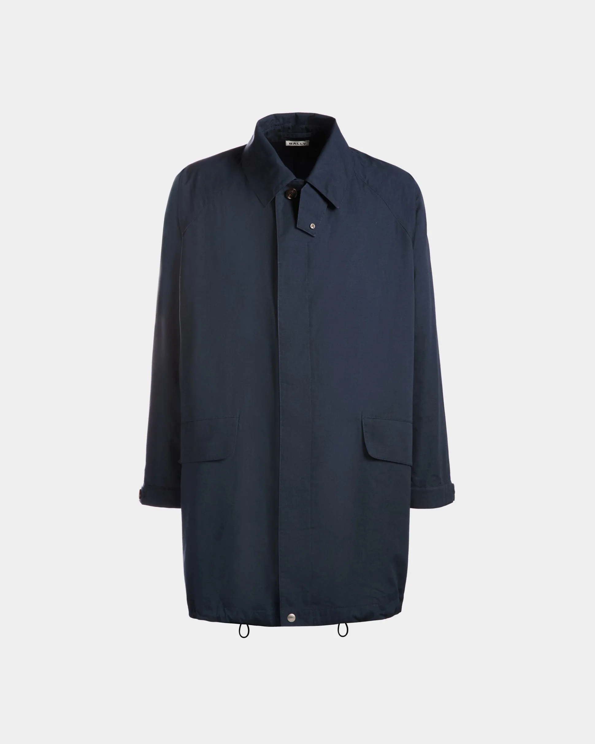 Coat in Navy Blue Nylon