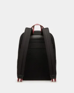 Code Backpack in Black Grained Leather