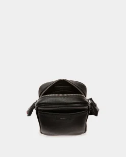 Code Crossbody Bag in Black Leather