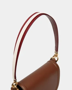 Code Crossbody Bag In Brown Leather