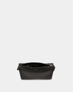 Code Small Messenger Bag in Black Grained Leather