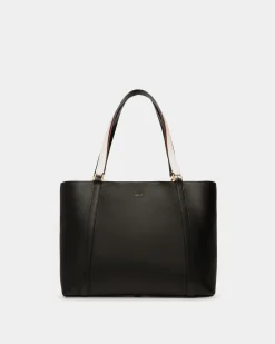 Code Tote Bag in Black Leather