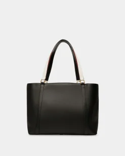 Code Tote Bag in Black Leather