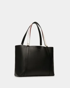 Code Tote Bag in Black Leather