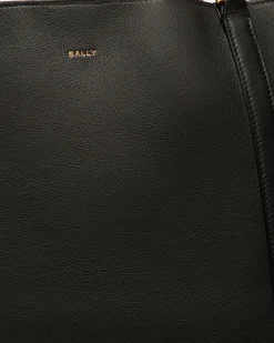 Code Tote Bag in Black Leather