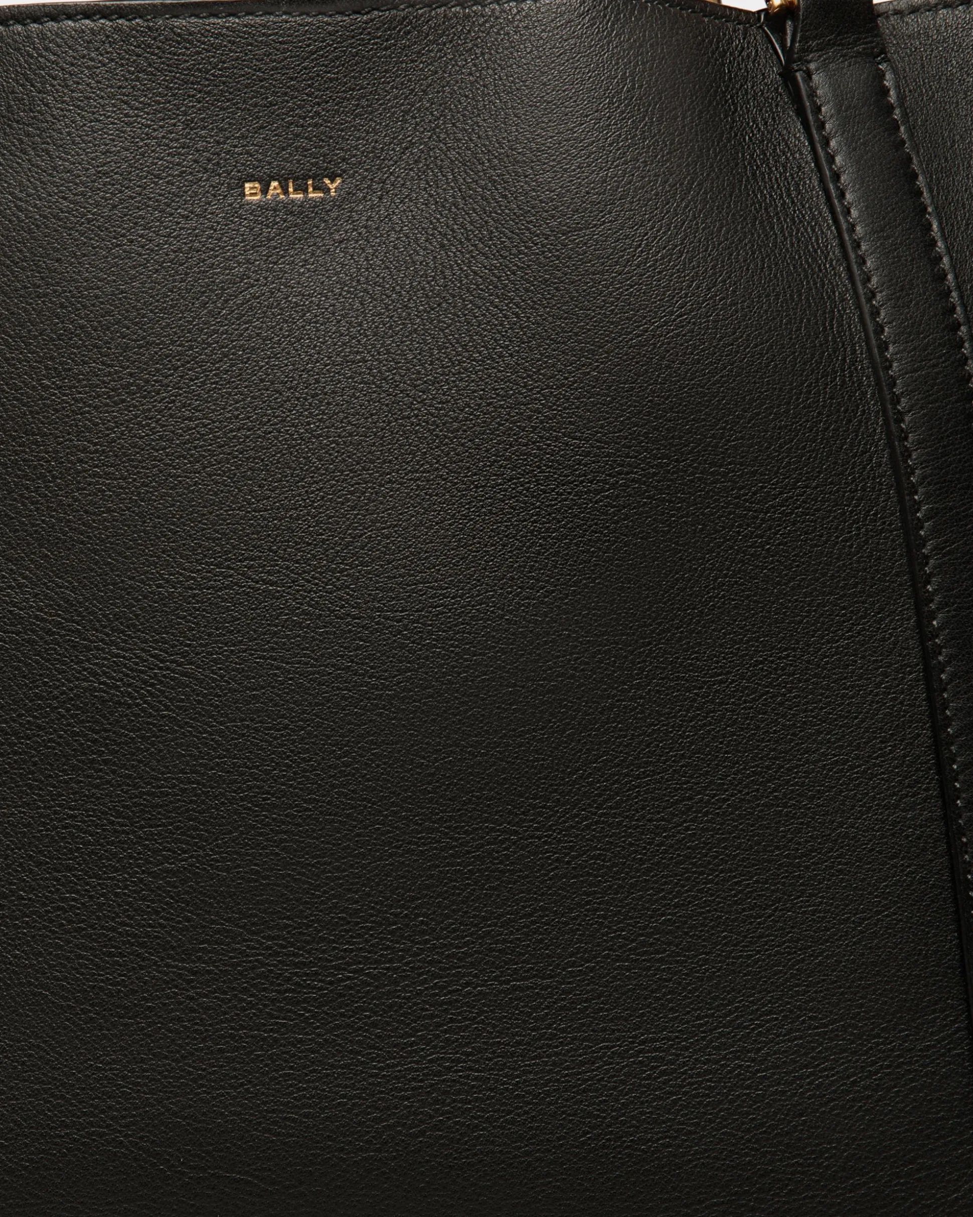 Code Tote Bag in Black Leather