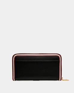 Code Zip Around Wallet In Black Leather
