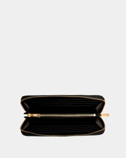 Code Zip Around Wallet In Black Leather