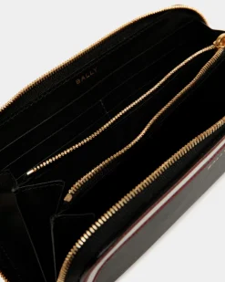 Code Zip Around Wallet In Black Leather