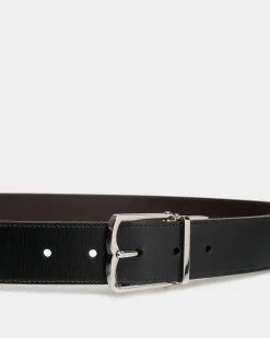 Country 35mm Reversible And Adjustable Belt In Black And Ebano Leather