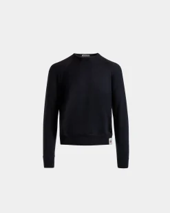 Crewneck in Navy Blue Cashmere Silk