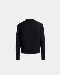 Crewneck in Navy Blue Cashmere Silk