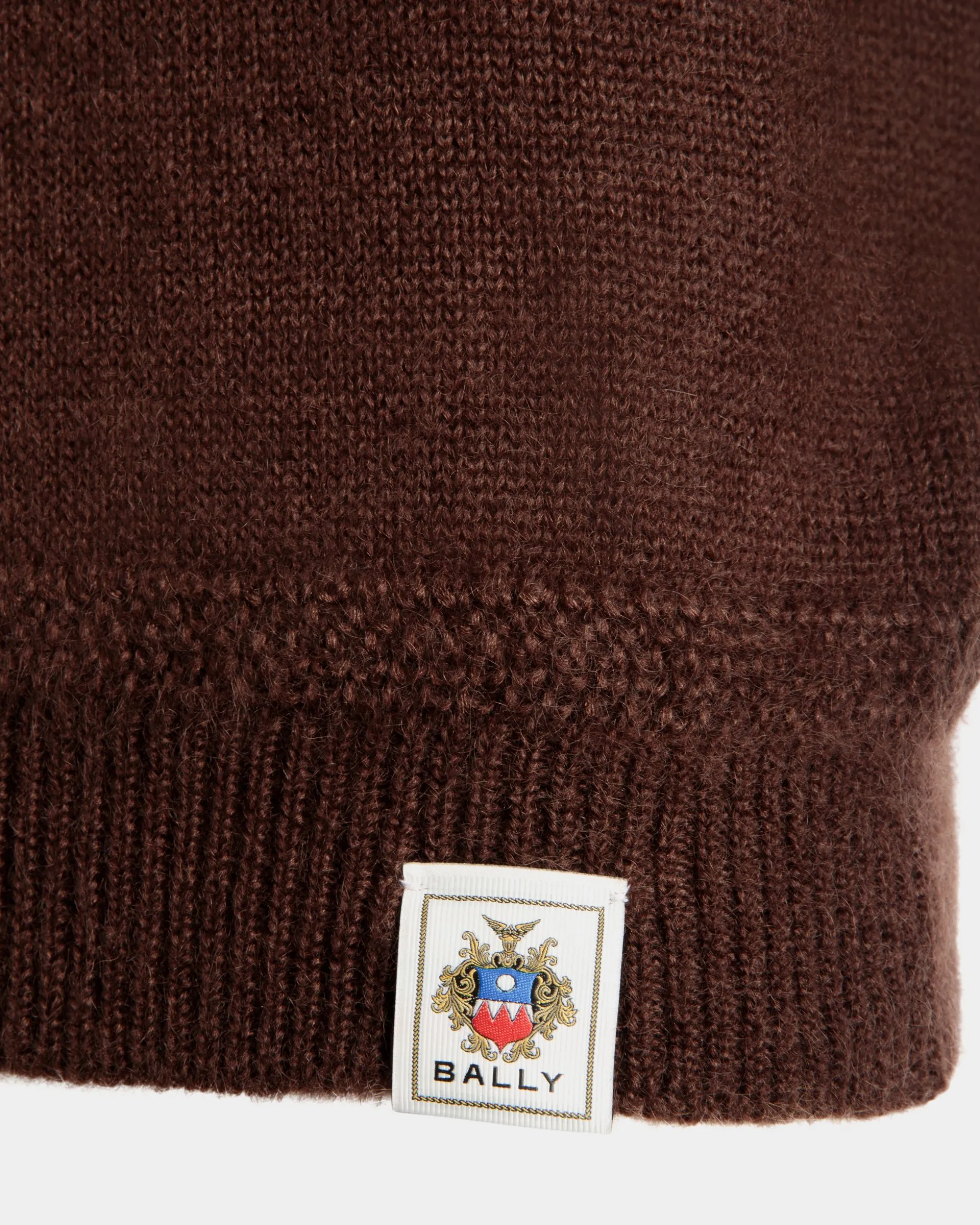 Crewneck Sweater In Brown Mohair And Silk