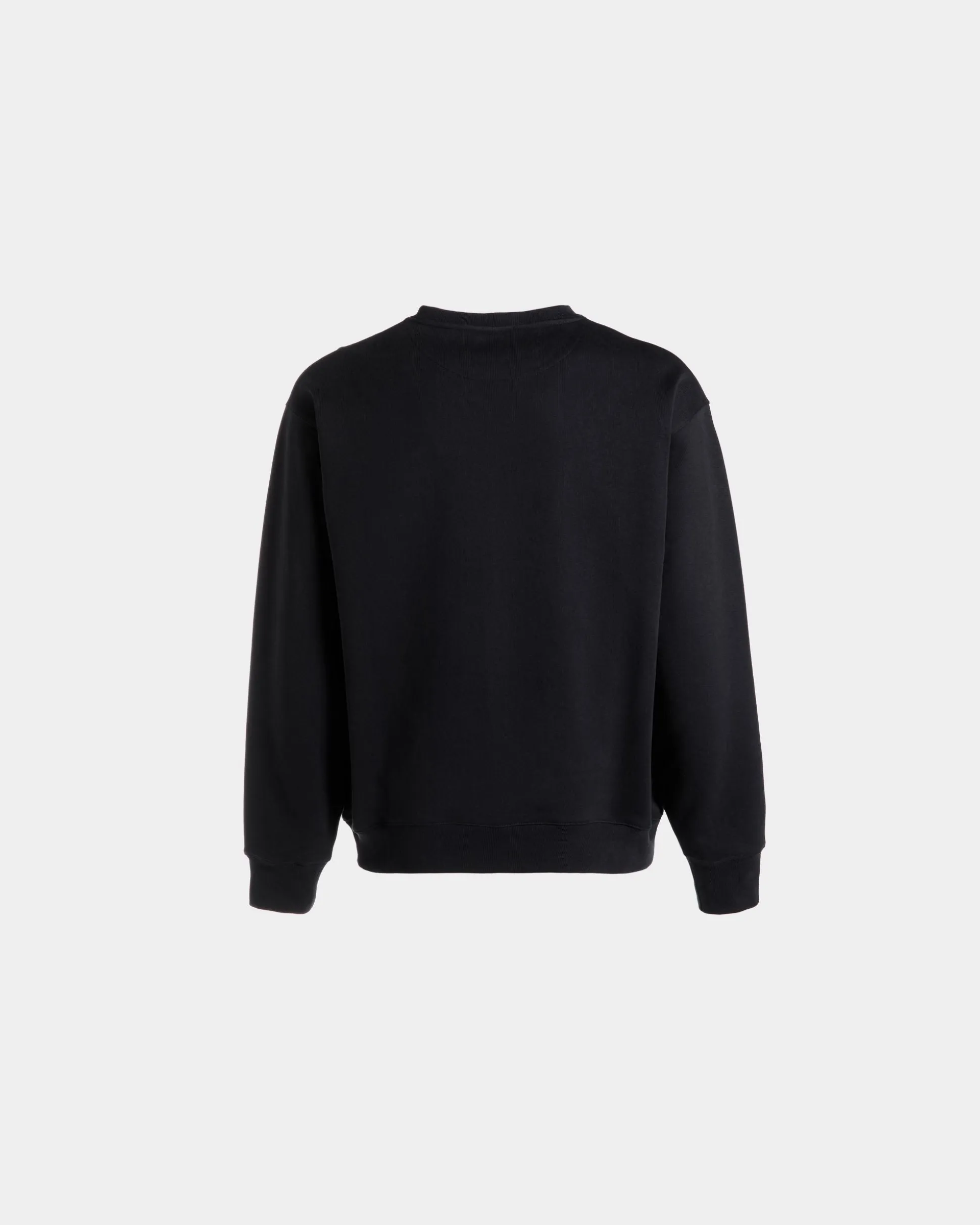 Crewneck Sweatshirt With a Bally Crest Logo In Navy Blue Cotton