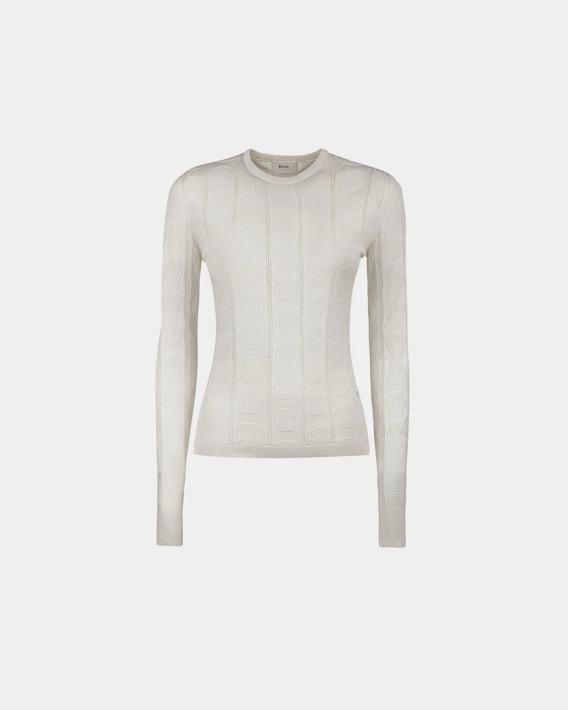 Crewneck Top In A Beige Silk Blend