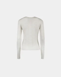 Crewneck Top In A Beige Silk Blend