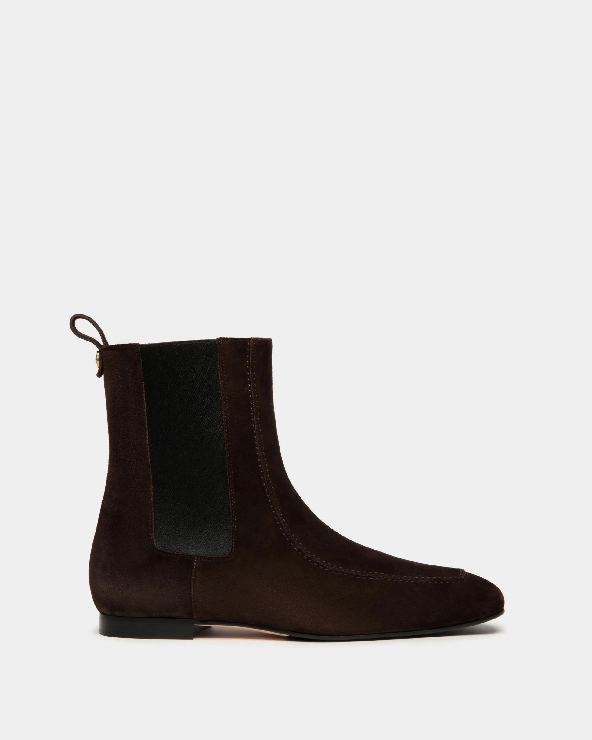 Daily Emblem Bootie In Ebano Suede Leather