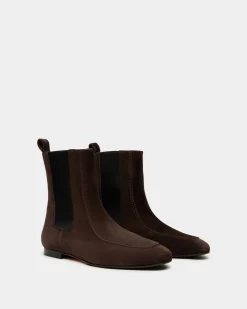 Daily Emblem Bootie In Ebano Suede Leather