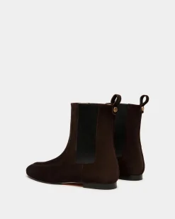 Daily Emblem Bootie In Ebano Suede Leather