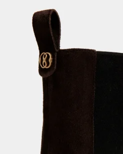 Daily Emblem Bootie In Ebano Suede Leather