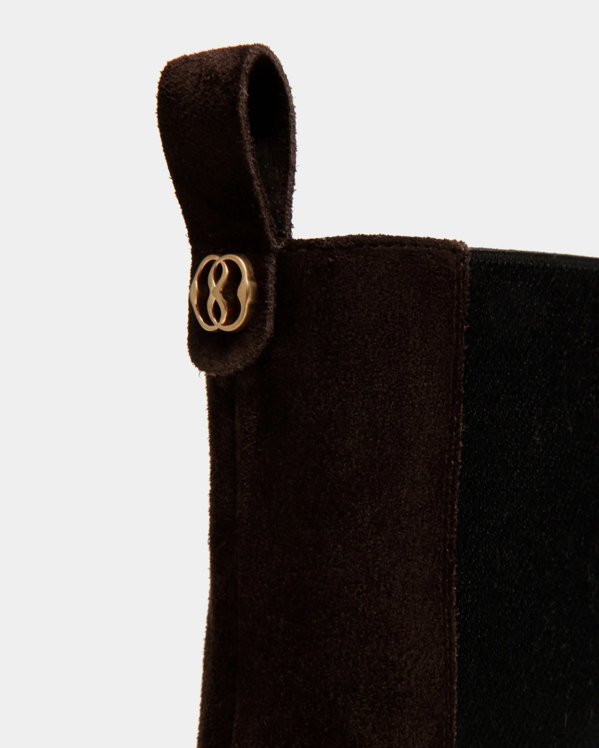 Daily Emblem Bootie In Ebano Suede Leather