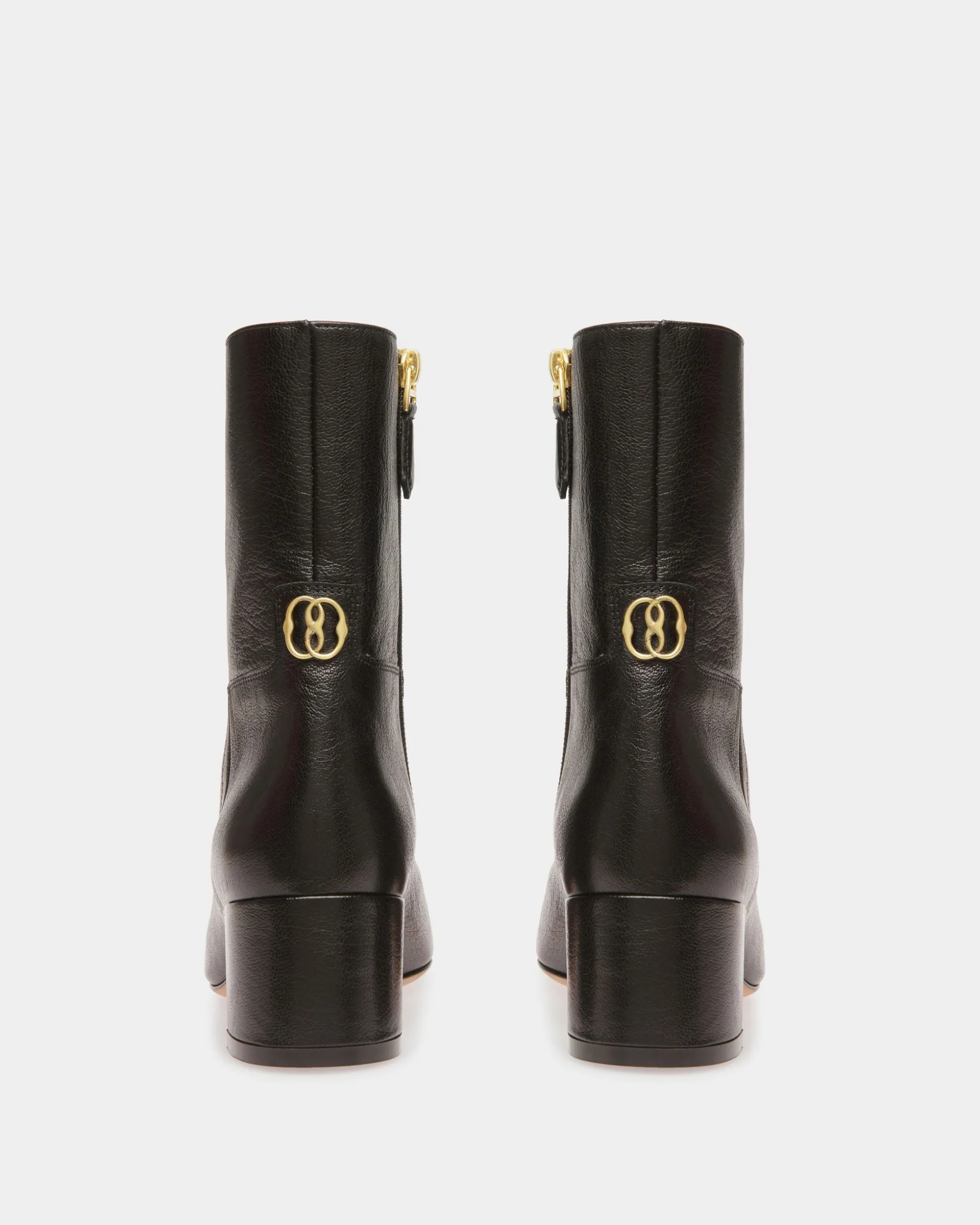 Daily Emblem Booties In Black Leather