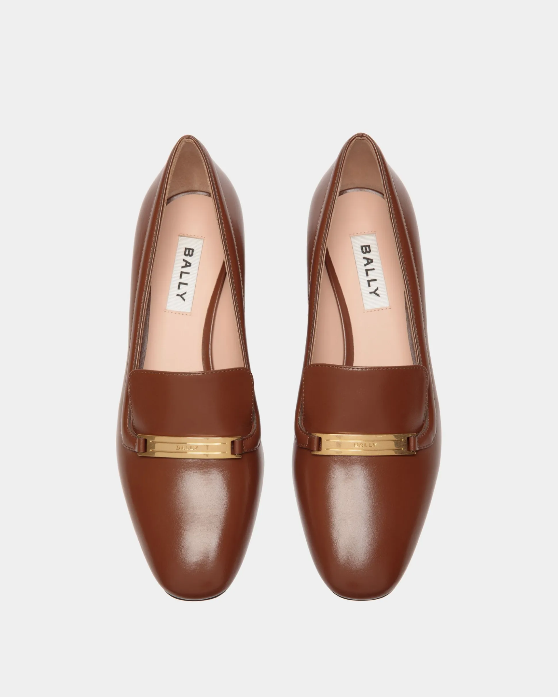 Deco Pump in Brown Leather
