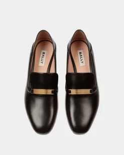 Deco Slipper in Black Leather