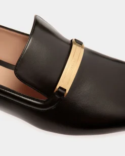 Deco Slipper in Black Leather