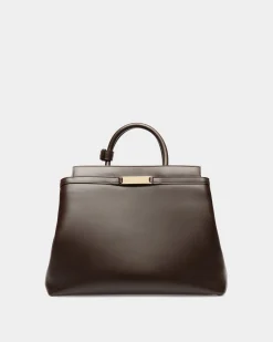 Deco Tote Bag In Ebano Leather
