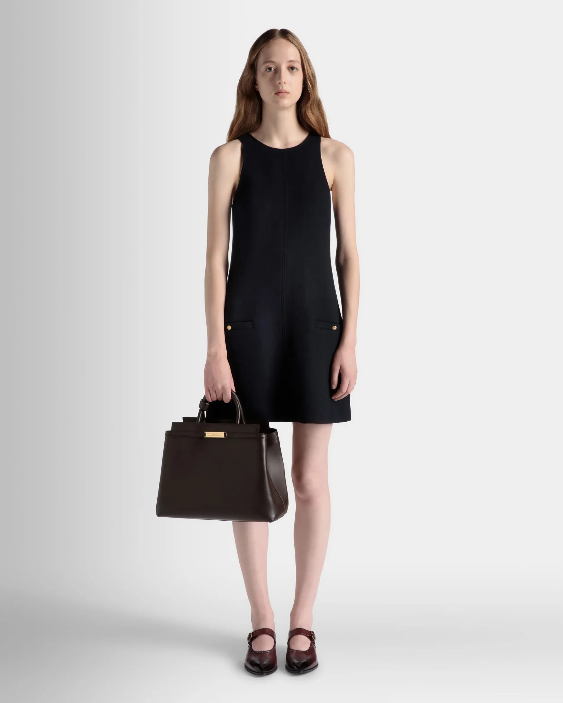 Deco Tote Bag In Ebano Leather