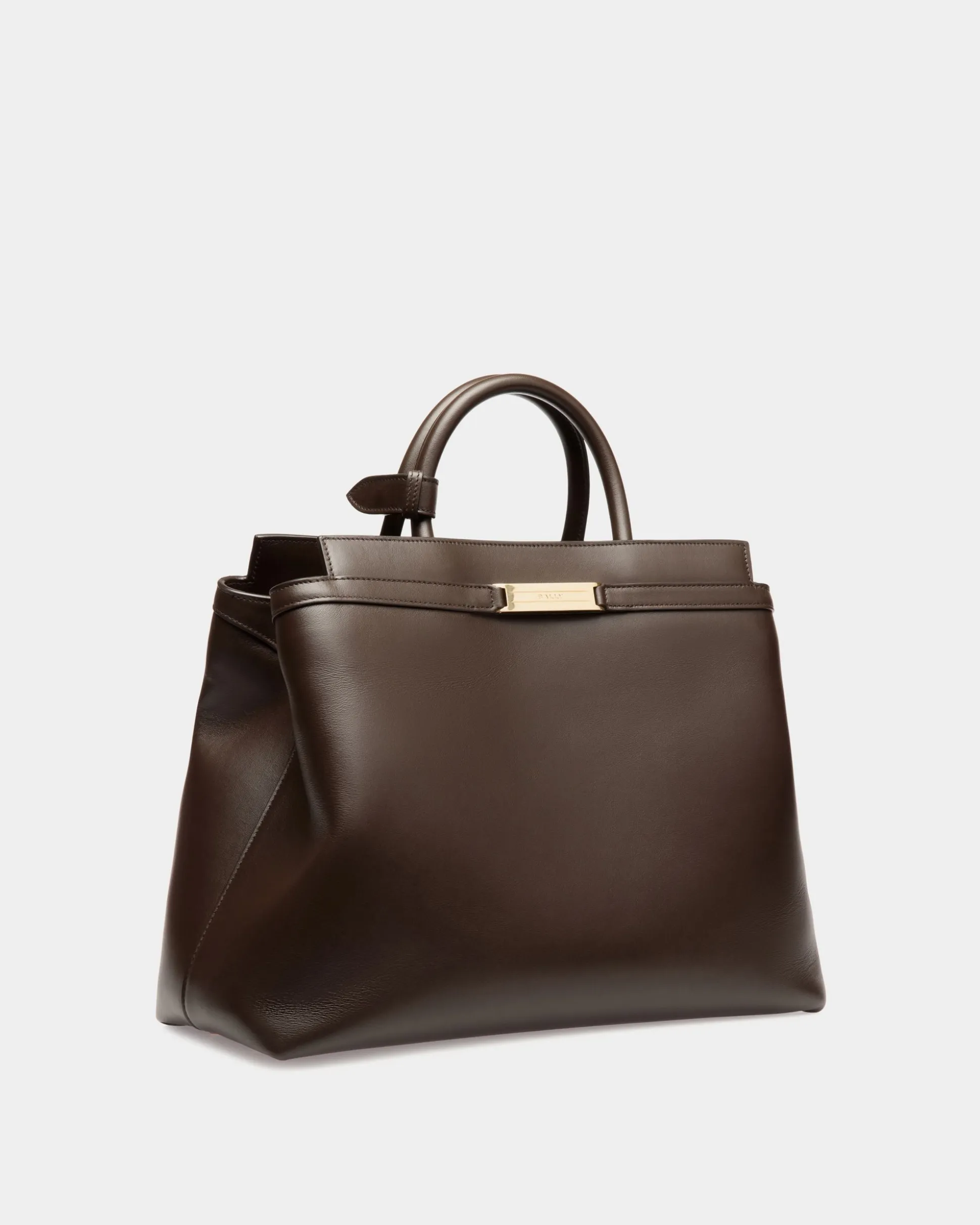 Deco Tote Bag In Ebano Leather