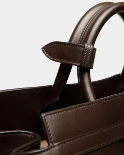 Deco Tote Bag In Ebano Leather