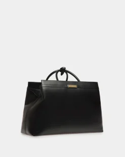 Deco Weekender in Black Leather