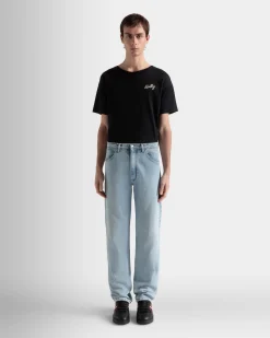 Denim Pants In Light Indigo Cotton