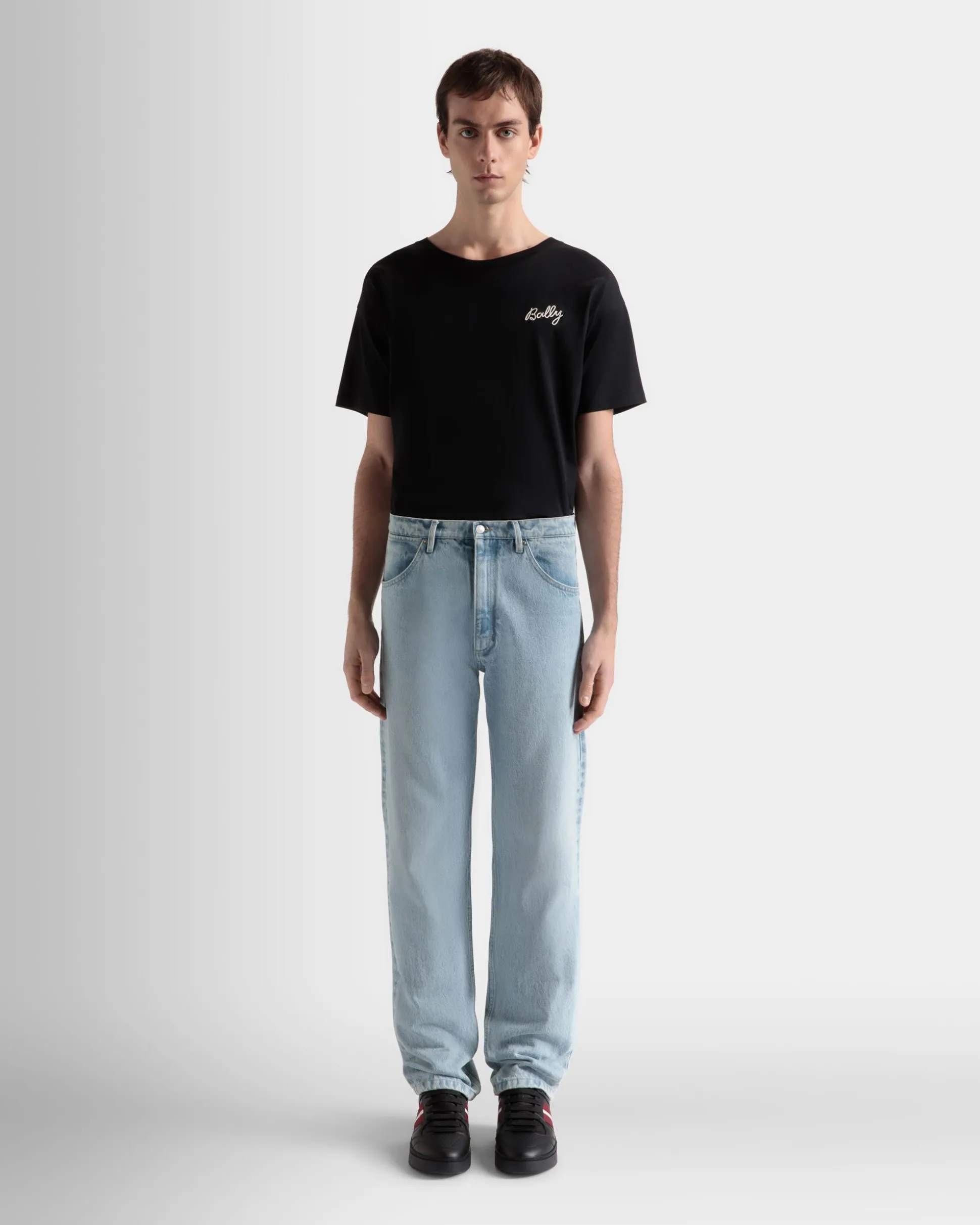 Denim Pants In Light Indigo Cotton