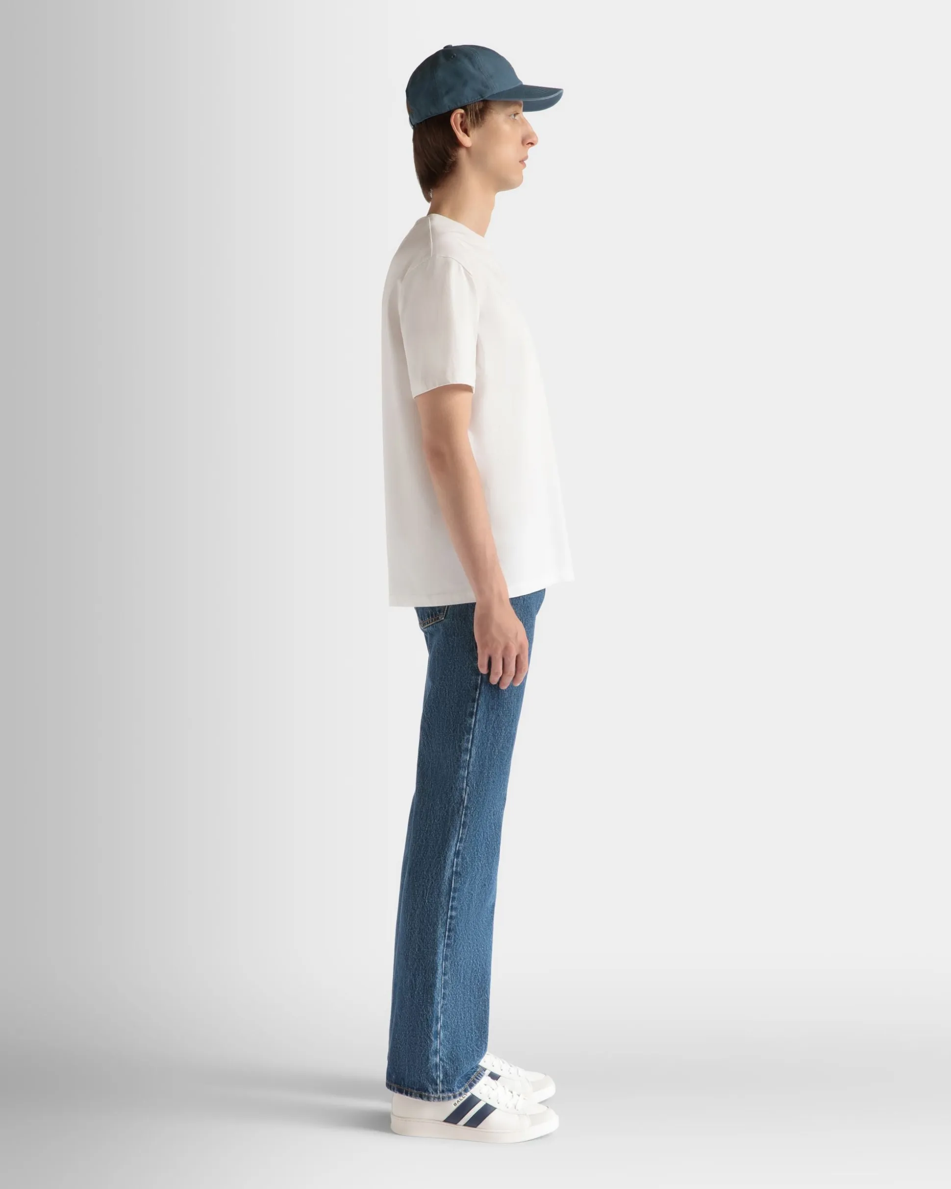 Denim Pants in Medium Blue Cotton