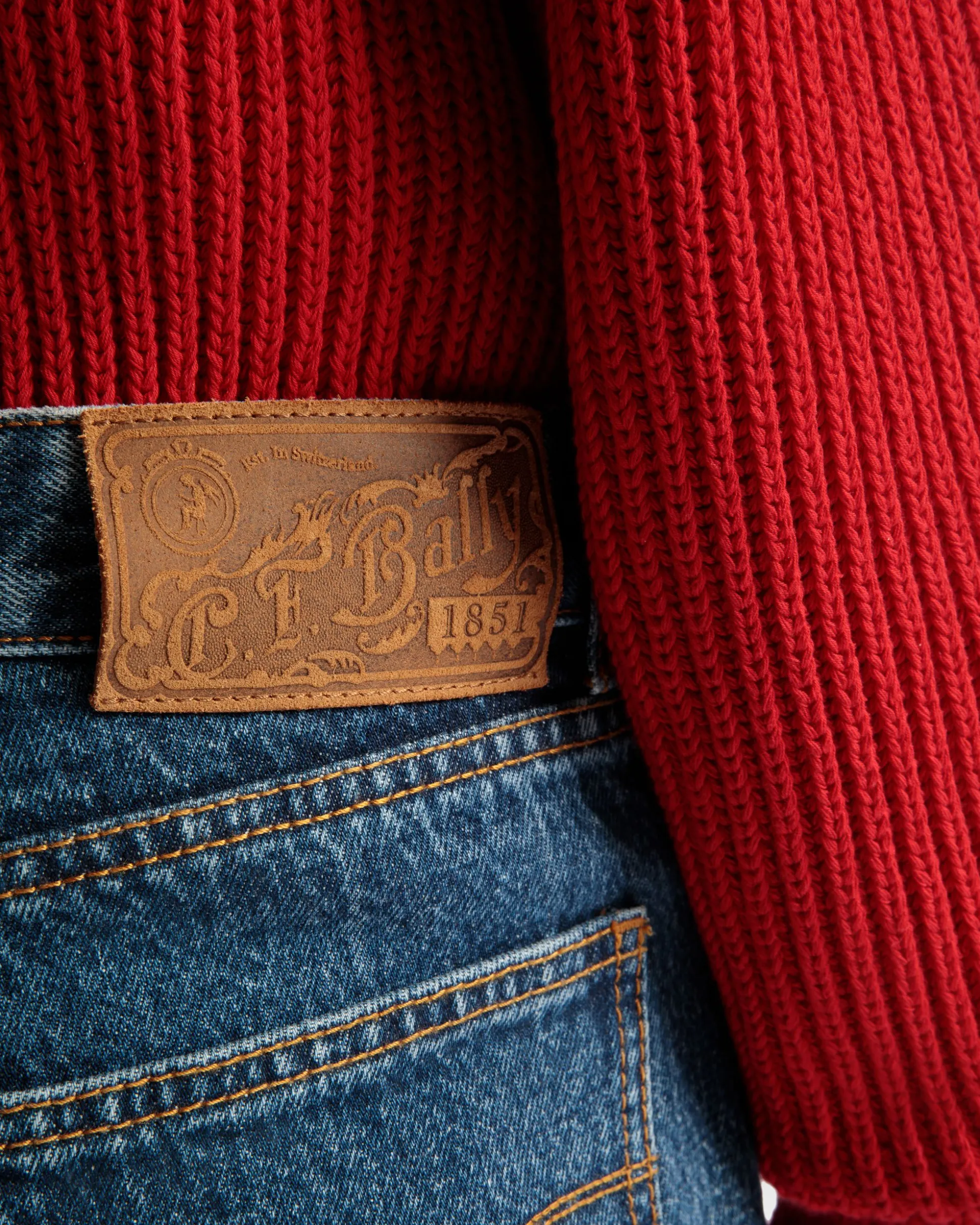 Denim Pants in Medium Blue Cotton