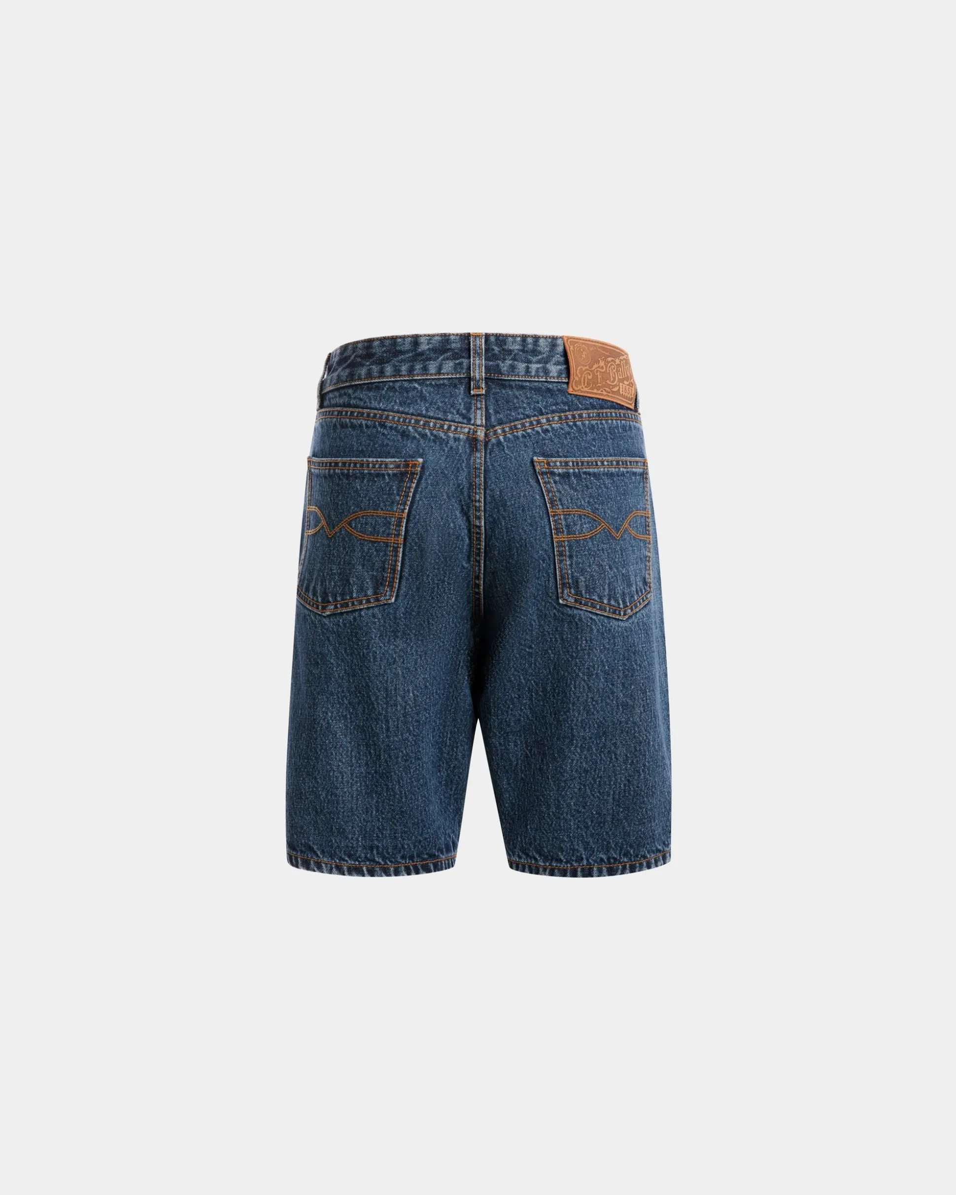 Denim Pants in Medium Blue Cotton