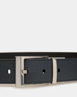 Dress Belt In Midnight And Black Leather