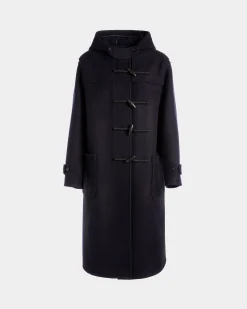 Duffel Coat In Navy Blue Wool