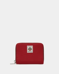 Easy Bally Bifold In Candy Red Cotton Canvas