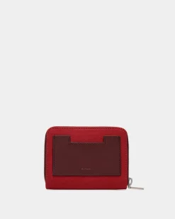 Easy Bally Bifold In Candy Red Cotton Canvas
