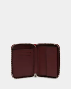 Easy Bally Bifold In Candy Red Cotton Canvas