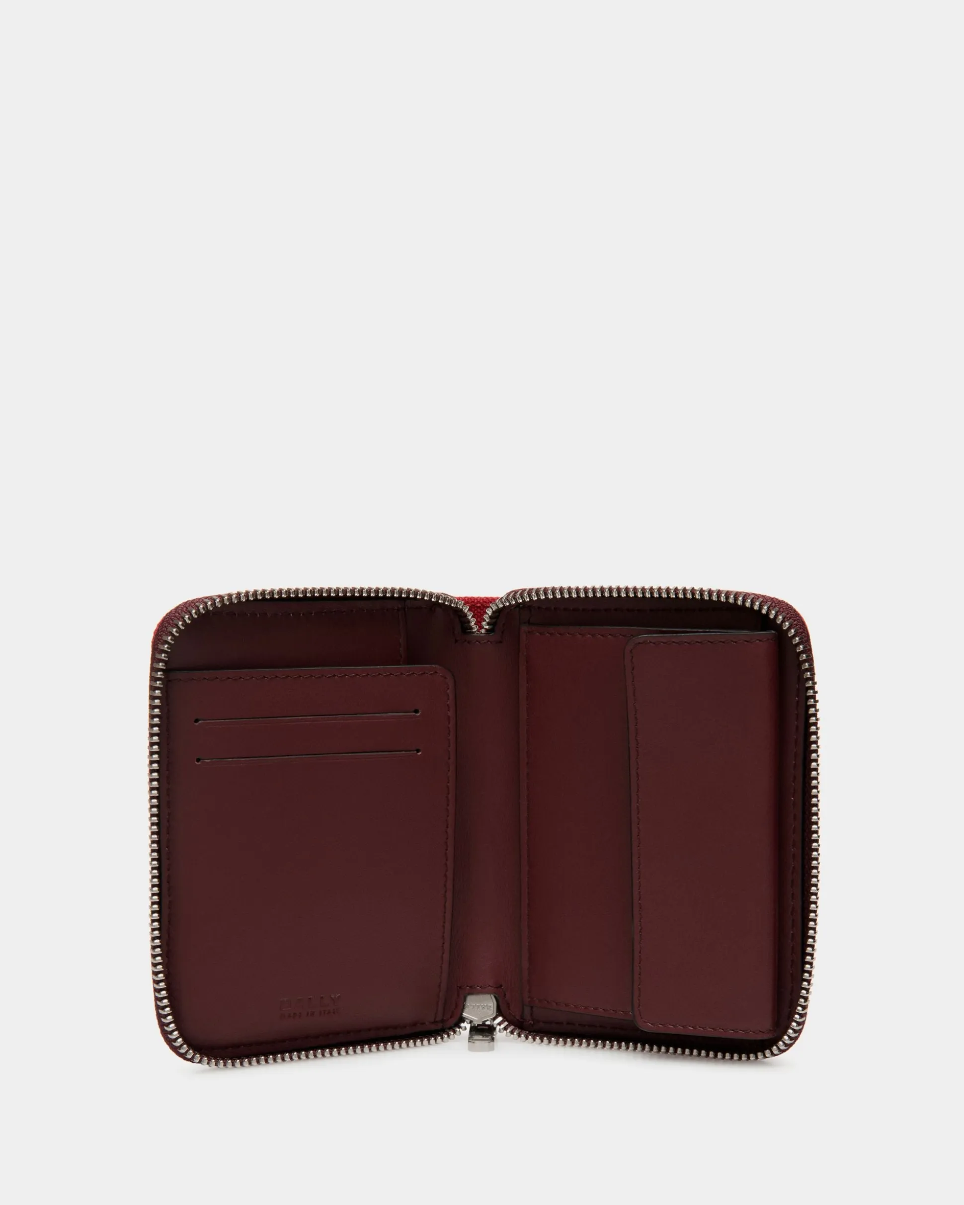 Easy Bally Bifold In Candy Red Cotton Canvas