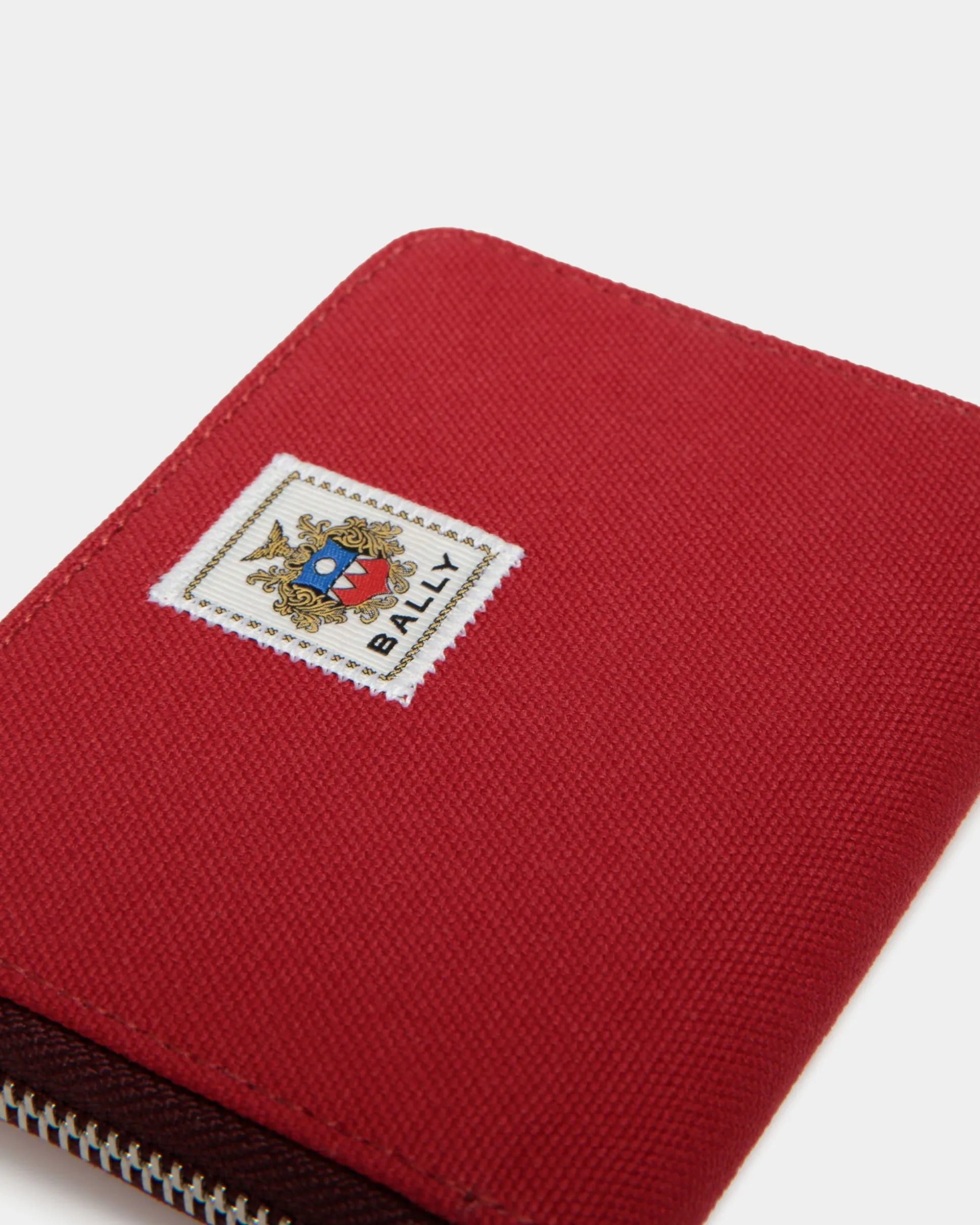 Easy Bally Bifold In Candy Red Cotton Canvas